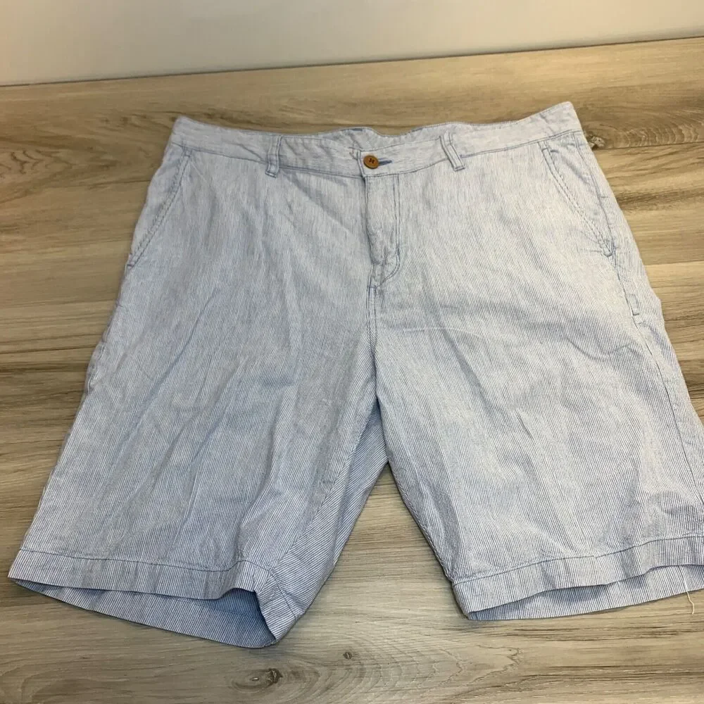 Tommy Bahama Shorts Adult 36 Blue Linen‎ Cotton Blend Mens